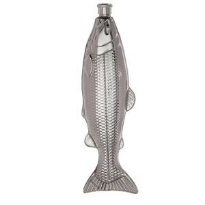 Kikkerland Stainless Steel Fisherman Outdoorsman Fish Flask